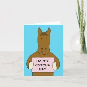 Cartão Feliz Dia de Adoção Cavalo