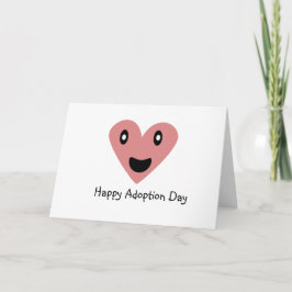 Cartão Feliz Dia de Adoção, Coração Rosa