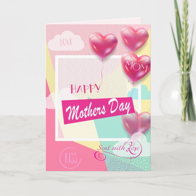 Cartão Feliz Dia de as mães! (Frente)