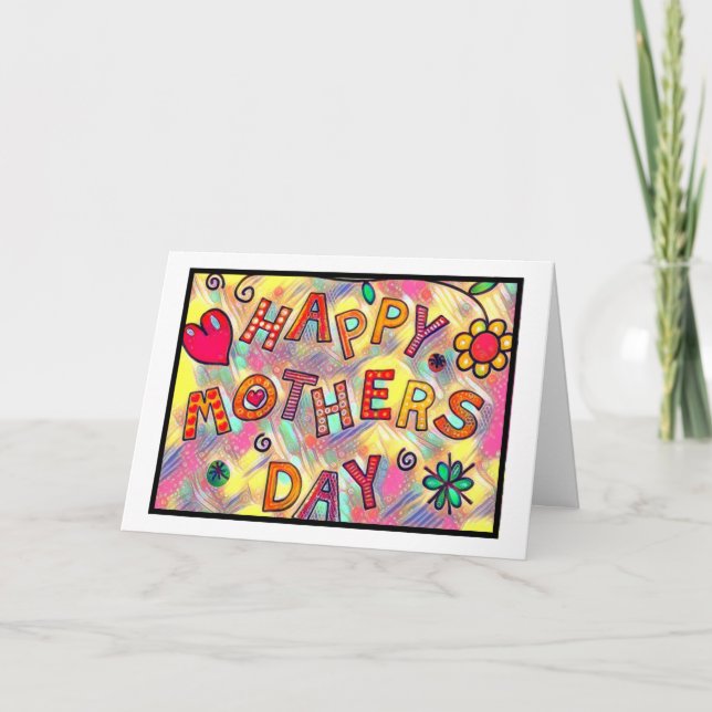 Cartão Feliz dia de as mães! (Frente)