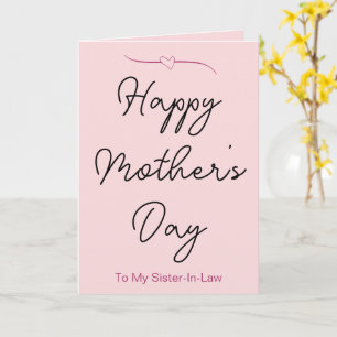 Cartão Feliz Dia de as mães À Minha Irmã Pálido Rosa