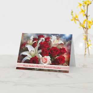 Cartão Feliz dia de as mães auxiliar com Buquê de ventila