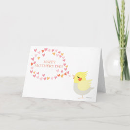 Cartão Feliz Dia de as mães de Cockatiel bonito com diver