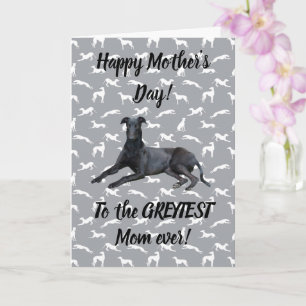 Cartão Feliz dia de as mães de Greyhound nas silhuetas da