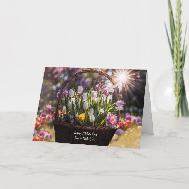 Cartão Feliz dia de as mães de nós dois (Frente)