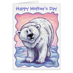 Cartão Feliz dia de as mães de Urso Polar de Parada Anima