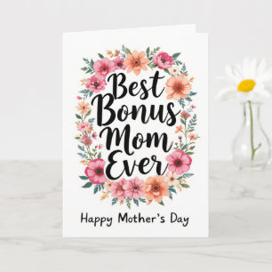 Cartão Feliz dia de as mães do Melhor Bônus Mãe Floral