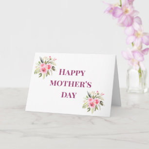 Cartão Feliz Dia de as mães, Flores Rosa, Saudação
