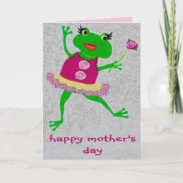 Cartão Feliz Dia de as mães Froggy. Mãe para ser!