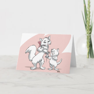 Cartão Feliz Dia de as mães! gato e gatinho mãe