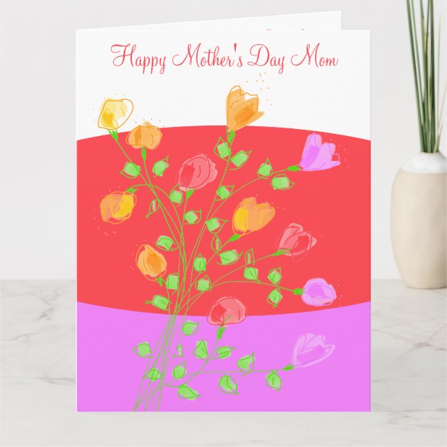 Cartão Feliz dia de as mães Mãe (Frente)