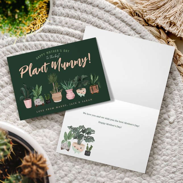 Cartão Feliz Dia de as mães para a melhor mãe de planta (Fun Happy Mother's Day to the best Plant Mummy Card)