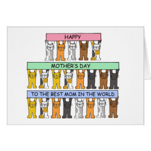 Cartão Feliz Dia de as mães para a Melhor Mãe do Mundo