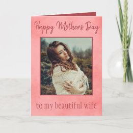 Cartão Feliz Dia de as mães para minha esposa com sua fot
