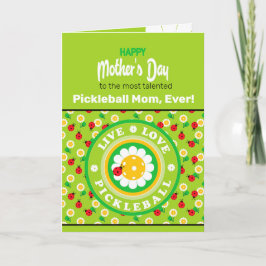 Cartão Feliz Dia de as mães para Pickleball Mãe, fofo