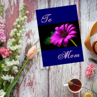 Cartão Feliz Dia de as mães Púrpura Rosa Daisy III