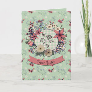 Cartão Feliz Dia de as mães, querida irmã
