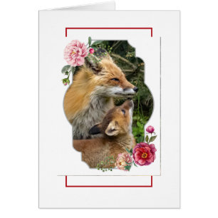 Cartão Feliz Dia de as mães, Raposas