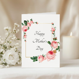 Cartão Feliz dia de as mães Rosa Rosa Azeitona