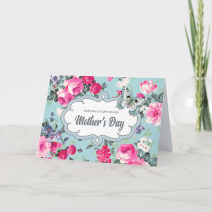 Cartão Feliz Dia de as mães. Rosas Vintage