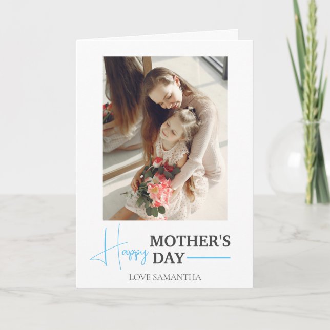 Cartão Feliz dia de as mães | Simples Script Moderno - Du (Frente)