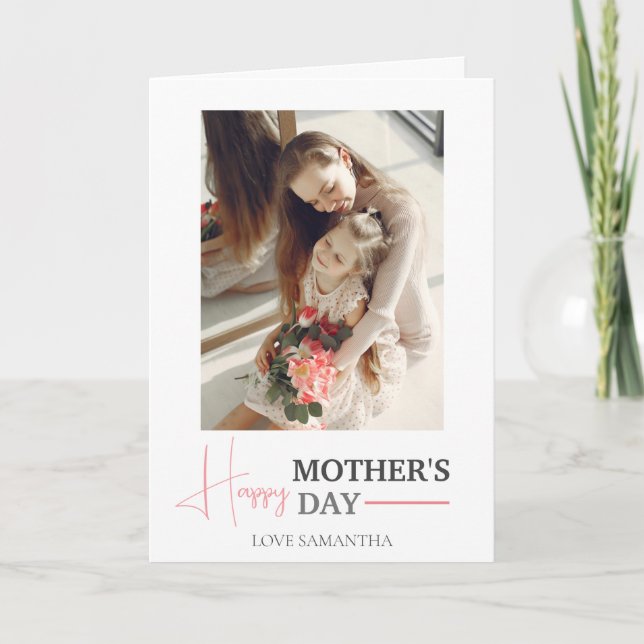 Cartão Feliz dia de as mães | Simples Script Moderno - Du (Frente)