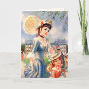 Cartão Feliz Dia de as mães Vintage Mãe e Filha