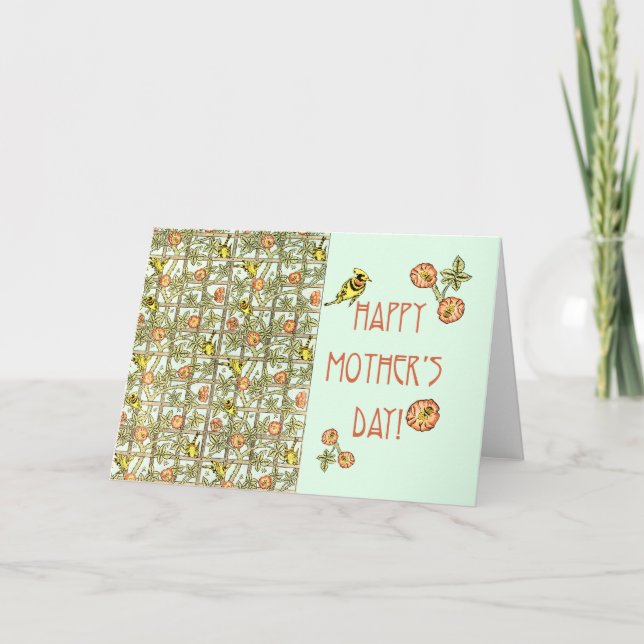 Cartão Feliz dia de as mães William Morris Impressão (Frente)
