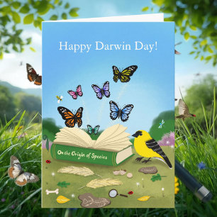 Cartão Feliz Dia de Darwin Evolução Natureza Arte
