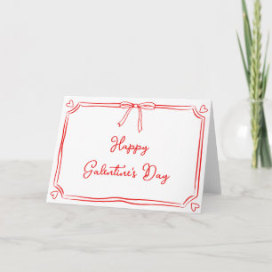 Cartão Feliz dia de Galentine Vermelho e Branco Bestie Ga