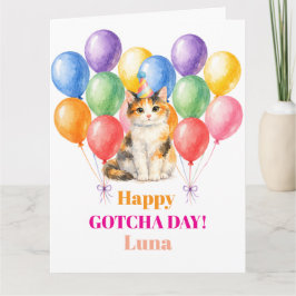 Cartão Feliz dia de Gotcha Gato Malhado Pet