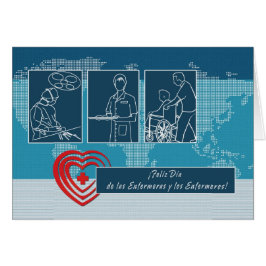 Cartão Feliz Día de las Enfermeras y los Enfermeira