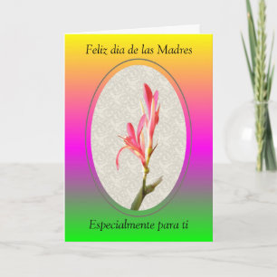 Cartão Feliz dia de las Madres, especialmente...