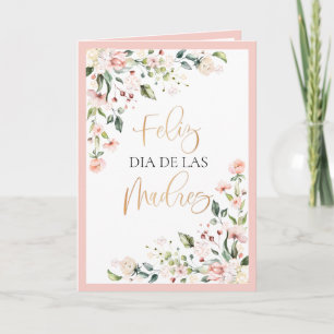 Cartão Feliz Dia De Las Madres Mother's Day Peach Floral