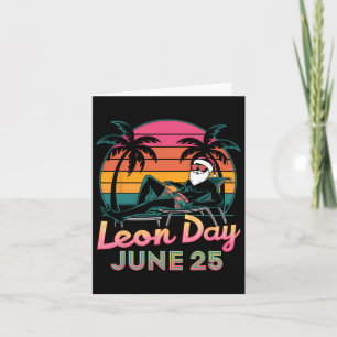 Cartão Feliz Dia de Leon 25 de Junho Santa Verão Noel Ckw