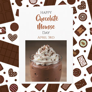 Cartão Feliz Dia de Mousse de Chocolate 3 de abril Re