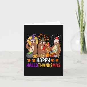 Cartão Feliz Dia de Natal do Halloween Sloth Sloth