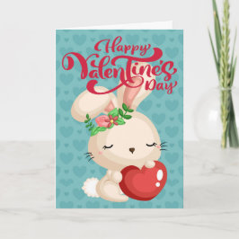 Cartão Feliz dia de os namorados Boho Bunny