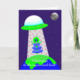 Cartão Feliz dia de os namorados com alienígena por Jo Im