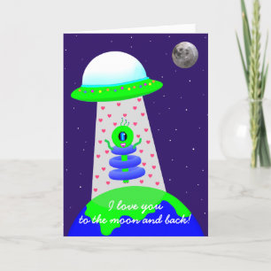 Cartão Feliz dia de os namorados com alienígena por Jo Im