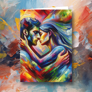 Cartão Feliz dia de os namorados Embraço de Lover