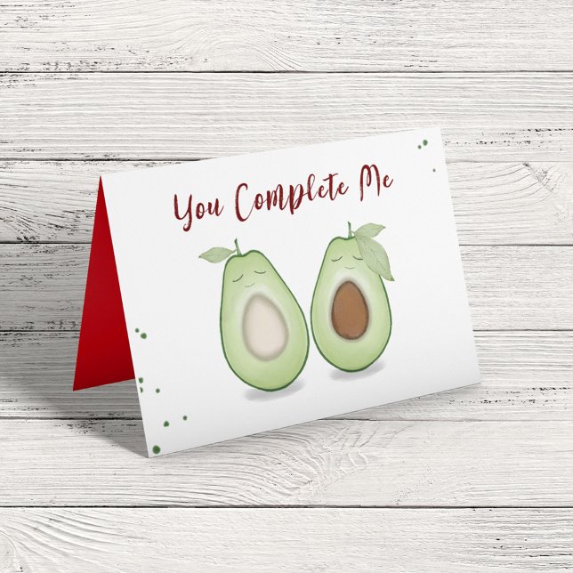 Cartão Feliz dia de os namorados Engraçado Simples Avocad (Cute Valentine's Day Custom Avocado Mug with Cute Typography )