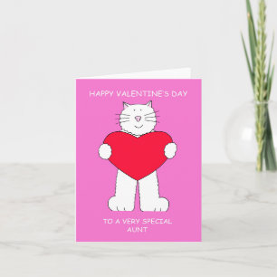 Cartão Feliz dia de os namorados Tia White Cat