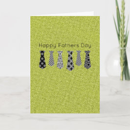 Cartão FELIZ DIA DE OS PAIS Colar Verde Diversão Denim