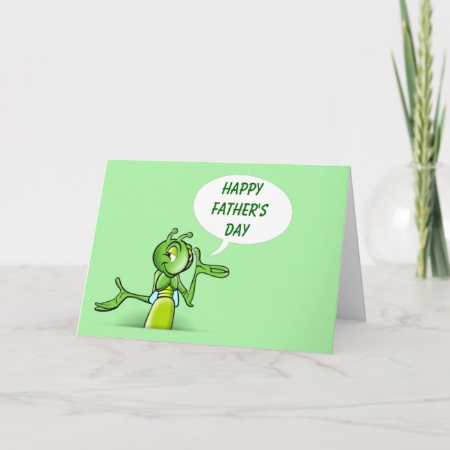 Cartão Feliz Dia de os pais com inseto de críquete para P (Frente)