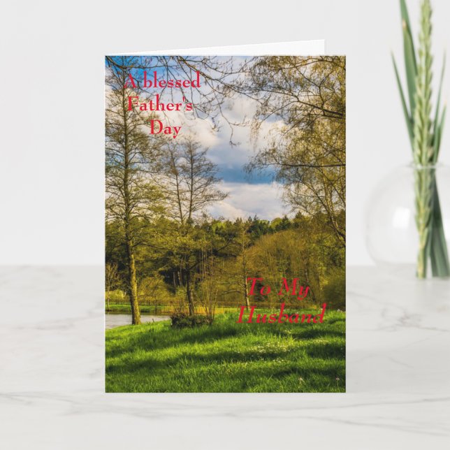 Cartão Feliz Dia de os pais deseja "para o marido" um car (Frente)