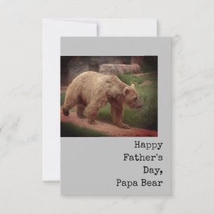 Cartão Feliz Dia de os pais, Papá Bear Flat Greeting Car