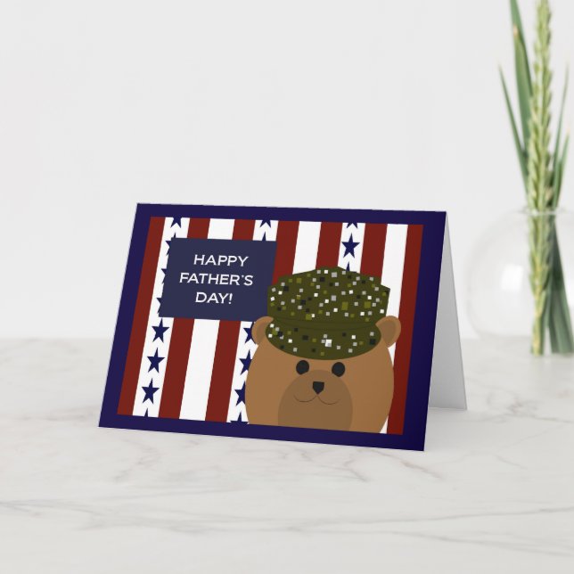 Cartão Feliz Dia de os pais para o meu soldado do Exércit (Frente)