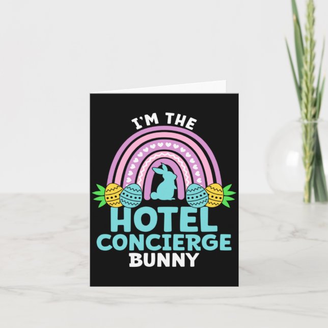 Cartão Feliz Dia de Páscoa Eu Sou o Coelho de Concierge d (Frente)