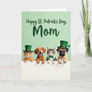 Cartão Feliz Dia de São Patrício Animais de Estima